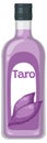Stylized taro drink bottle with purple liquid, flat vector style Royalty Free Stock Photo