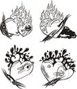 Stylized Tattoos with Hearts