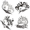 Stylized Tattoos with Hearts