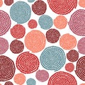 Stylized texture with arcs and circles. Seamless. Royalty Free Stock Photo