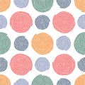 Stylized texture with arcs and circles. Seamless. Royalty Free Stock Photo