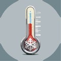 Stylized Thermometer Indicating Freezing Cold Temperature Royalty Free Stock Photo