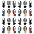Stylized Thermometers Vector Illustration Collection Royalty Free Stock Photo