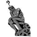 Stylized thinker statue.Vector illustration isolated Royalty Free Stock Photo