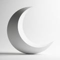 Simple Crescent Moon Shape on White Background lunar night Royalty Free Stock Photo