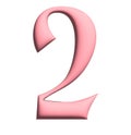 stylized three-dimensional pink numbers from 0 to 9, clipart