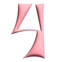 stylized three-dimensional pink numbers from 0 to 9, clipart