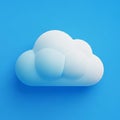 A stylized three dimensional white cloud against a bright blue Royalty Free Stock Photo