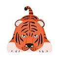 Stylized tiger. Funny cartoon character.
