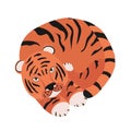 Stylized tiger. Funny cartoon character.