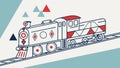 Stylized Train Engine Vector Art Illustration Design, vector design Generative AI Royalty Free Stock Photo