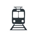 Stylized Train with Tracks Design, Transportation Icon, Transit Graphic, Railway Concept Royalty Free Stock Photo
