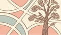 Stylized tree with abstract background pattern vector design Generative AI Royalty Free Stock Photo