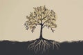 Stylized Tree with Deep Roots