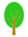 Stylized tree with green foliage and branches