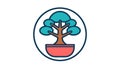 Stylized Tree Icon with Pot Design Royalty Free Stock Photo