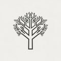 Stylized tree illustration with a geometric design. The branches form angular patterns Royalty Free Stock Photo