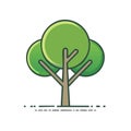 Stylized Tree Illustration with Rounded Crown for Nature and Environmental Design Projects Green Round Trees Graphic Royalty Free Stock Photo