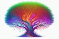 A rainbow tree with many leaves Royalty Free Stock Photo