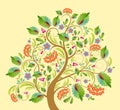 Stylized tree rowanberry Royalty Free Stock Photo