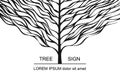 Stylized tree sign, symbol, banner, concept. Royalty Free Stock Photo
