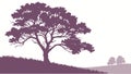 Stylized Tree Silhouette with Bold Purple Hues, vector design Generative AI Royalty Free Stock Photo