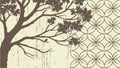 Stylized Tree Vector with Decorative Vintage Background Pattern, vector design Generative AI Royalty Free Stock Photo