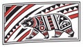 Stylized Tribal Bear with Geometric Patterns, vector design Generative AI Royalty Free Stock Photo