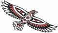 Stylized Tribal Eagle Flight Art, vector design Generative AI Royalty Free Stock Photo