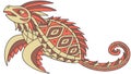 Stylized tribal lizard or dragon, a powerful and ornate mythological creature, vector design Generative AI Royalty Free Stock Photo