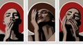Triptych of a Bald Woman