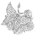 Stylized tropical lace butterfly of paradise.