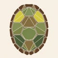 Stylized turtle shell illustration features an arrangement of geometric shapes Royalty Free Stock Photo