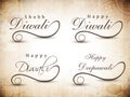 Stylized typography of text happy Diwali. Royalty Free Stock Photo