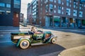 Stylized under the thirties Bonnie and Clyde car - in the capital of Finland - Helsinki