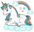 Stylized unicorn theme image 5 Royalty Free Stock Photo
