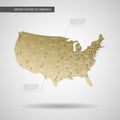 Stylized United States of America map vector illustration.