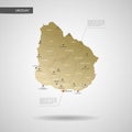 Stylized Uruguay map vector illustration.