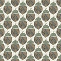 Stylized vector acorn and oak leaves seamless pattern background. Dense backdrop of elegant forest nuts in Jacobean Royalty Free Stock Photo