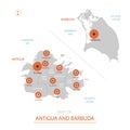 Stylized vector Antigua and Barbuda map