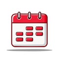 Stylized Vector Calendar Illustration with Red Frame and Rounded Rectangles Representing Days and Appointment Reminders Royalty Free Stock Photo