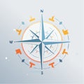 Stylized Vector Compass for Directional Guidance Royalty Free Stock Photo