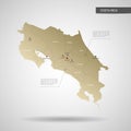 Stylized Costa Rica map vector illustration.