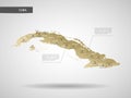 Stylized Cuba map vector illustration.