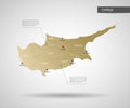 Stylized Cyprus map vector illustration.