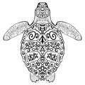 Stylized vector decoration zentangle turtle Royalty Free Stock Photo