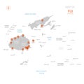 Fiji map with administrative divisions.