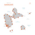 Guadeloupe map with administrative divisions.