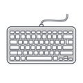 Stylized vector icon of a simple wired computer keyboard with blank keys for typing and data entry Royalty Free Stock Photo