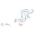 Stylized vector illustration with athlete sprinting